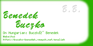 benedek buczko business card