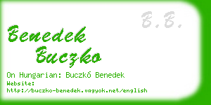 benedek buczko business card